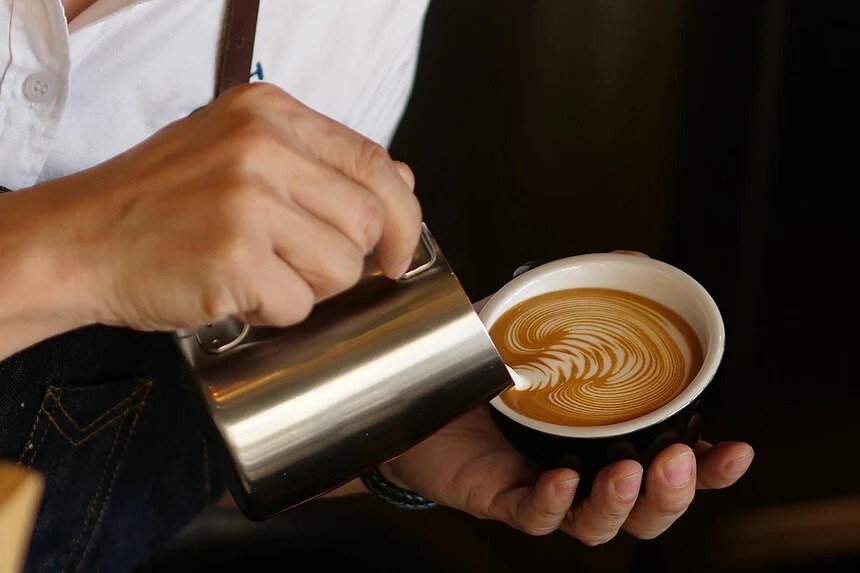 Barista preparing coffee